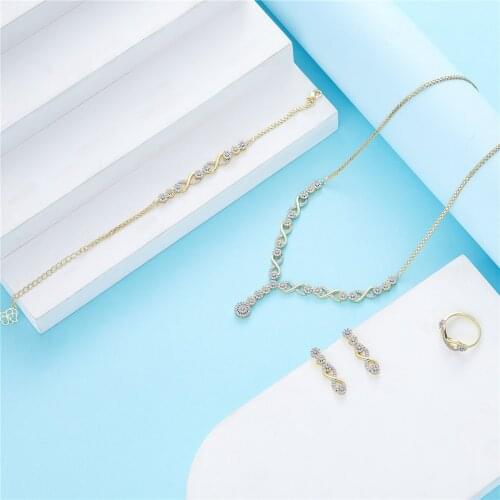 2021 Apr hot selling accessories wedding jewelry set for women Mixed color jewelry set copper high quality jewelry set
