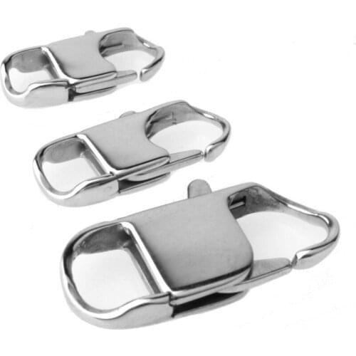 22/26/32MM Long Wholesale 50/100pcs Titanium Stainless Steel Silver Square Lobster Buckle End Clasps Chain Connector DIY Jewelry