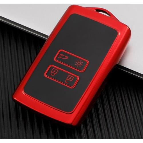 4-Button Smart Remote Control TPU Car Key Case Cover For Renault Koleos Kadjar Keychain Holder Protector Wallet Auto Parts