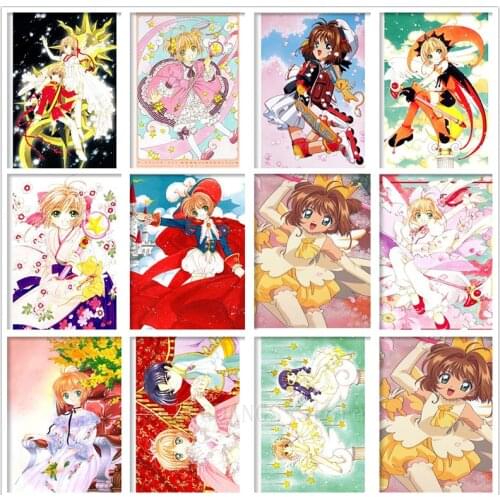 5D DIY Full Drill Diamond Painting Japan Anime Cardcaptor Sakura Diamond Mosaic Cartoon Embroidery Cross Stitch Home Decor Gift