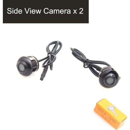 Vehicle Car Auto Side View Camera 360 Degree Angle Adjustable Side Mirror Flush Mount Camera, Mirror Image w/o Grid Lines