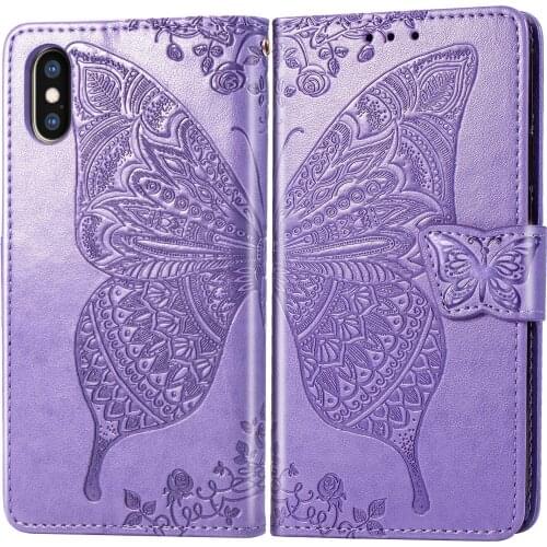 Case For Apple iPhone XS Max 3D Butterfly Leather Flip Phone Cover For iPhone X S Max Preservation Wallet Capa Coque Shell