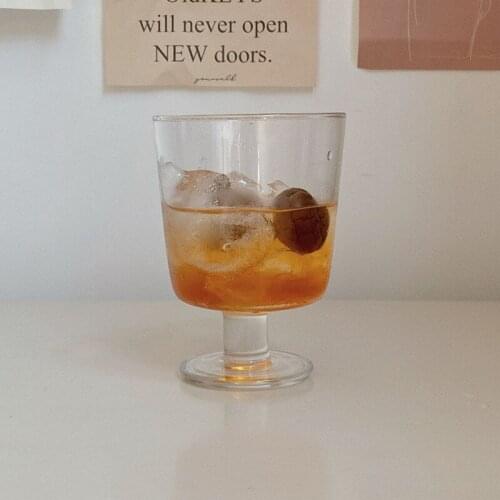 Cutelife Ins Nordic Shot Goblet Transparent Glass Coffee Cup Drinking Cocktail Beer Wine Glass Milk Tea Wedding Drinkware Glass