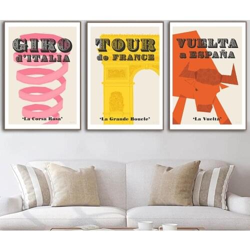 Grand Tour Cycling Sports Posters Art Prints Giro d'Italia Quote Canvas Painting Modern Retro Wall Pictures Gym Boy Room Decor