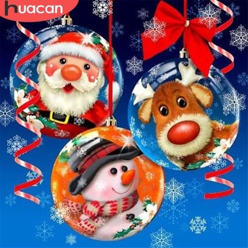 HUACAN 5D DIY Diamond Painting Christmas Snowman Full Square/Round Diamond Embroidery Santa Claus Moasic Elk Home Art Decor