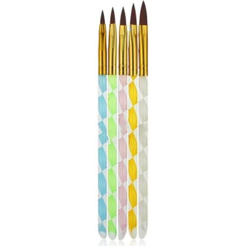 Nail Art Tool Practical Nail Art Brushes Uv Gel Builder Painting Dotting Pen Carving Decor Manicure Tool 5Pcs/Set