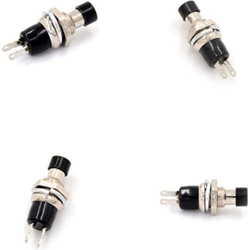 Hot Sale 4pcs Mini Momentary Black Reset Button Switch Lockless Push Button Switch Parameter 3A125V,1A250V