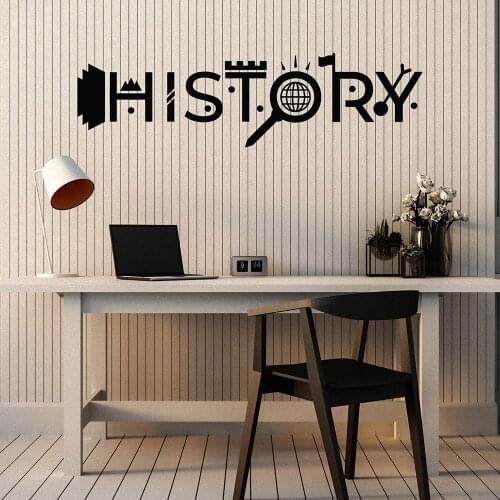Creative Lettering History Wall Decal Study Teen Room Wall Stickers Classroom Decoration Living Room Bedroom Home Decor