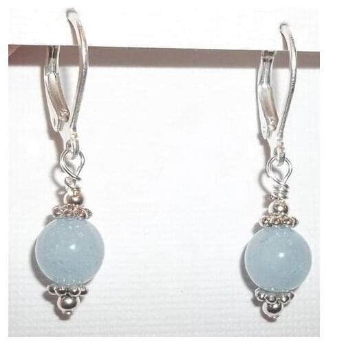 Favorite Pearl Jewelry Natural Aquamarine Gemstone Silver Earrings Handmade Charming Lady Gift Wedding Birthday New Classic
