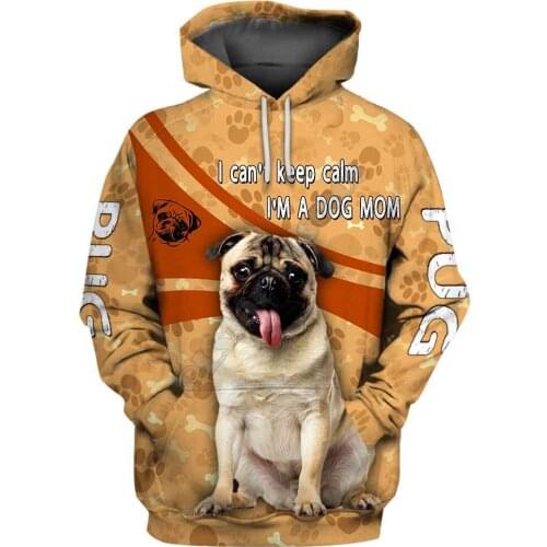 Pug 3D Hoodies Printed Pullover Men For Women Funny Dog Sweatshirts Fashion Cosplay Apparel Sweater