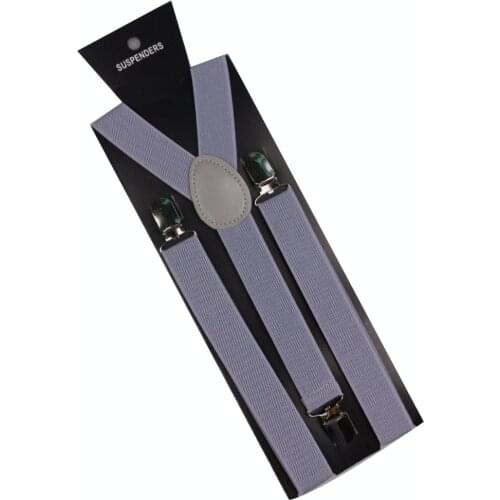 Winfox Male 1 Inch Wide Adjustable Clip-on Y-Back Elastic Black Red Grey Navy Braces Suspenders Mens Women