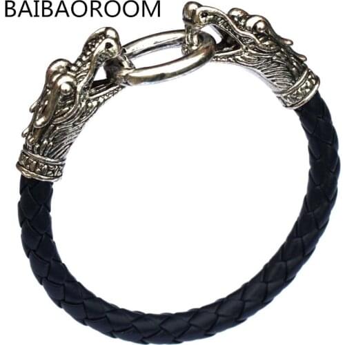 6pcs 6 Colors Dragon Leather Bracelet Men PU Bracelet