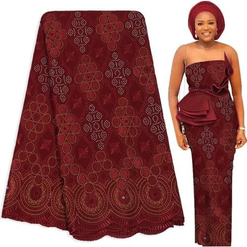 Fabricbob 2021 New Swiss Voile Lace Fabric High Quality Nigerian Party Soft Gown Embroidery African Lace Fabric 2.5 Yards