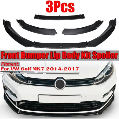 New Carbon Fiber Look/Black Car Front Bumper Splitter Lip Spoiler Diffuser Protector Guard For VW For Golf MK7 MK7.5 2014-2017