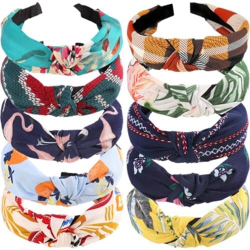 Print Color Knot Headbands for Women Simple Fabric Girls Hairband Women Hair Accessories Hair Band 2021 заколка для волос платье