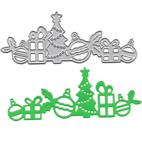 Christmas Gift Border Cutting Dies Troqueles Scrapbooking Album Card Making Stencils Embossing Folder Craft Paper Art Metal Die