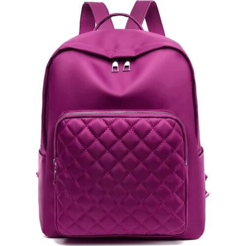 Fashion Woman Backpack Waterproof Nylon Soft Handle Solid Multifunctional Travel Zipper Bags Large Capacity diamond-shaped Bag