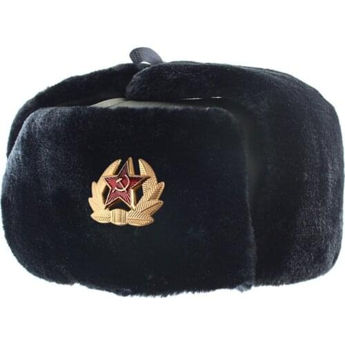Bomber Hat Army Military Caps Mens Winter Hats Ear Flaps Chapka Russe Homme Gorro Ruso Men Fur Hats