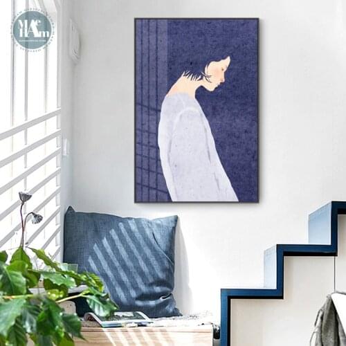 Nordic watercolor Fruit Girl Wall Art Canvas Painting Fashion Vintage Posters And Prints Wall Picture For Living Room Home Decor