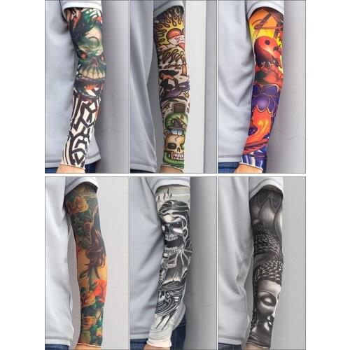 Sun protection arm sleeves outdoor sports fishing sunscreen cover sleeve sunscreen silk flower arm arm sleeve tattoo sleeve