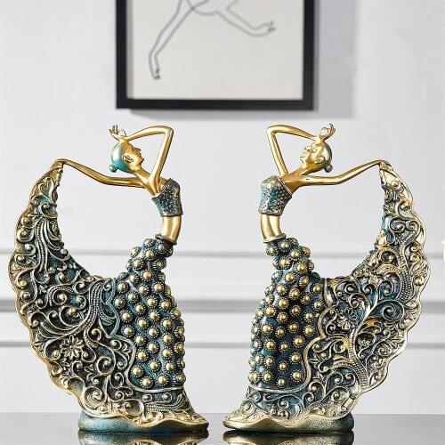 Dancer Figurines Peacock Abstract Art Ornament Statue Nordic Decoration Home Office Decor Home Decor Ceramics Sculpture Model