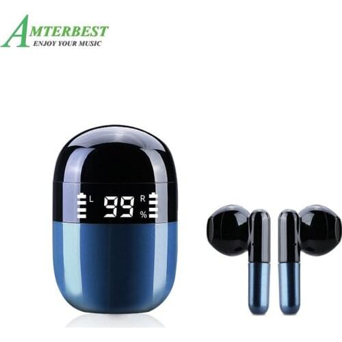 AMTERBEST J28 TWS Wireless Headset Bluetooth Headphones Noise Cancelling HIFI Stereo Sport Waterproof Earphones With Mic