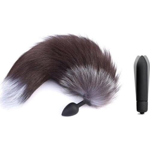 Adult Diary 10 Speed Vibrator Silicone Anal Plug Fox Tail Sex Toys for Men Woman Vibrating Bullet Butt Plug Erotic BDSM Products