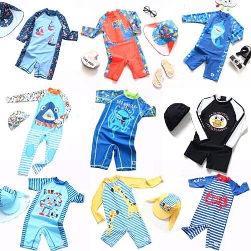 Wyoturn 2~12Year Boys Cartoon Rashguard One Piece Children Swimwear Kids Float Swimsuit Kids High Quality Swimwear Beach Wear