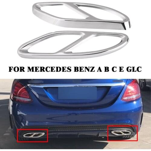 Yubao Silver Exhaust Pipe Cover for Mercedes A B GLC C E W205 Coupe W176 W212 W213