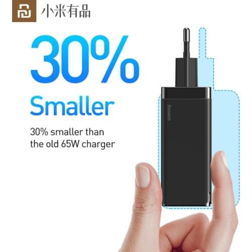 Youpin 65W GaN Fast Battery Charger US EU Adapter USB Type C Mobile Phone Chargers For Iphone Samsung Xiaomi Huawei Portable