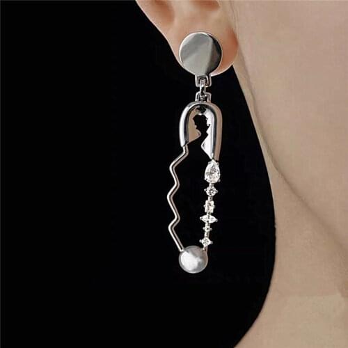 New Fashion Bling Crystal Irregular Pins Shape Earrings for Women Club Party Gift Korean Style Jewelry Vintage Geometric Earings