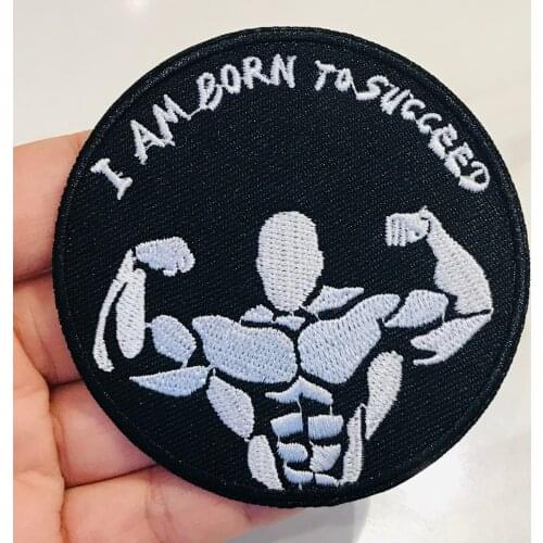 1Pcs Skull strong muscles Stranger Things Punker Rock Patch Iron On Embroidered Patches For Clothes Stripes DIY Badges Sticker