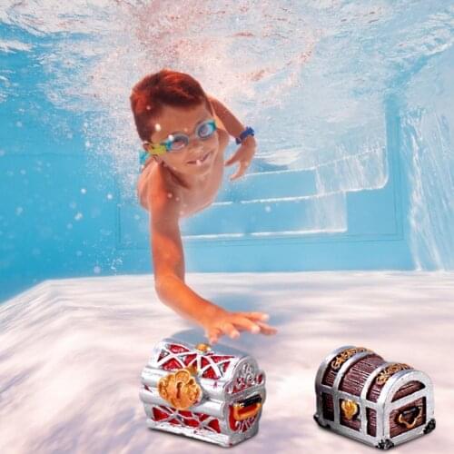 1PC New Unique Design Pirate Treasure Chests Box Pirate Treasure Gold Coins Box Ornament Aquarium Decoration Accessories