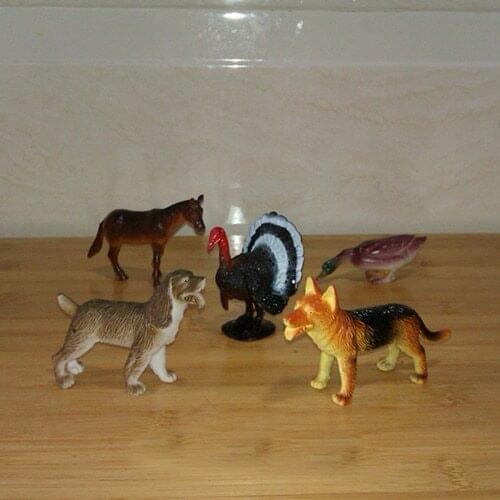 20 The Poultry Farm Animal Model Toy Chicken Dog Horse Cattle And Sheep Children Play House/plastic Doll Outfit 2021