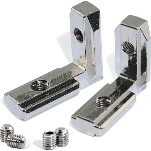 20pcs 20S L Shape Sliver Inner Corner Connector Joint Bracket for 2020 Aluminum Profile with slot 6mm