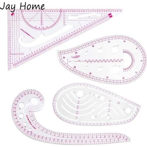 4 Style French Curve Ruler Drawing Measure Template Pattern Grading Ruler Dressmaking Drawing Drafting for Tailors Accessories