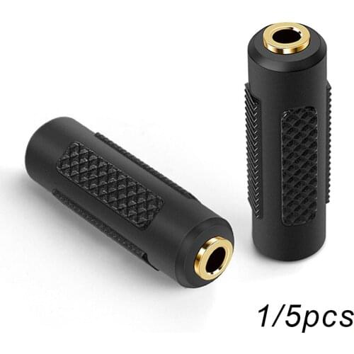 5pcs 3.5mm Female to 3.5mm Female Jack Stereo Connector Coupler Adapter Audio Cable Extension for MP3 DVD Headphone Car AUX