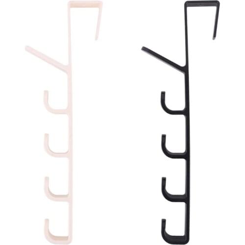 5 Layers Over The Door Hanger Hook Clothes Hat Handbag Backback Scarf Vertical Hanging Rack Holder Multifunctional Plastic Home