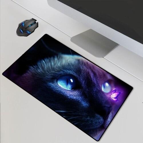 XXL Computer Player Control Speed Large Game Mouse Pad Cute Cat Office Locking-edge Thick PC Pad DIY Custom Picture Size
