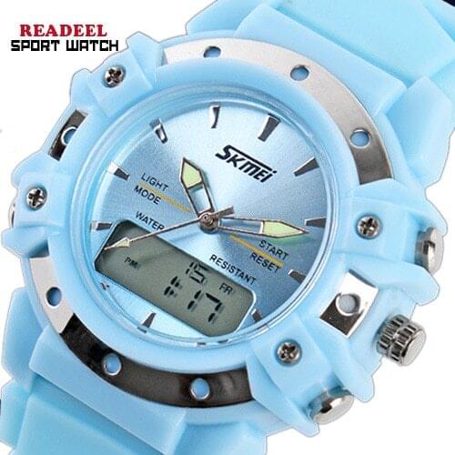 Skmei Men Sports Watches girls Women Analog Digital Quartz Couples Wristwatches boys men Water Resistant dual time zone