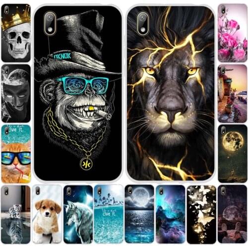 For Huawei Honor 8S Case Bumper Silicone TPU Back Cover Soft Phone Case For Huawei Y5 2019 Coque Bumper 5.71 Inch Cat Flower