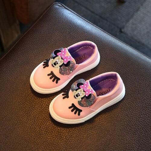 Disney Minnie 2021 spring and autumn girls shoes shoes baby girls casual shoes new childrens sports shoes