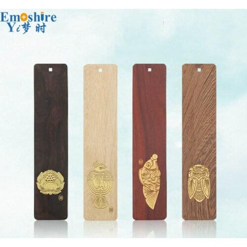 Wooden Classical Chinese Style Bookmark Set Creative Gift Custom Lettering Bookmark Classical Stationery for Graduation M120