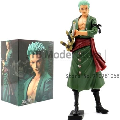 One Piece Roronoa Zoro Anime Action Figure Model 27CM Draw Out Sword Statue Quality Assurance Collection Toys For Kids Desktop