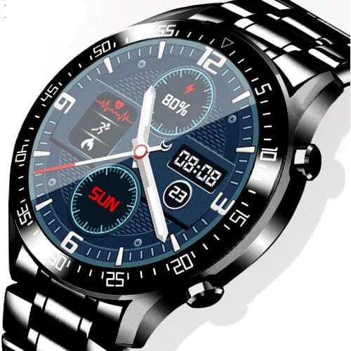 GEJIAN New 2021 Fashion Full circle touch screen Mens Smart Watche IP68 Waterproof Sport Fitness Watch Luxury Smart Watch For Me