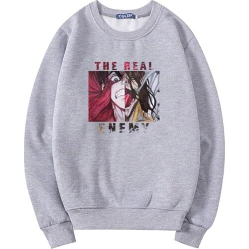 Hot Sale Anime Streetwear Attack on Titan Long Sleeve Casual Womens Hoody Graphic T Shirts Pullovers Spring Manga Hoodie