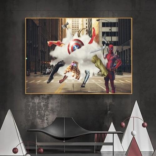 Marvel Art Canvas Painting Movie Superhero Deadpool Posters and Figure Prints Wall Art Pictures for Living Home Room Decoration