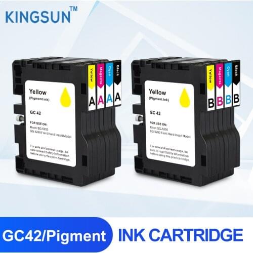 New GC42 Ink cartridge compatible for Ricoh SG5200 Inkjet Printer With Chip And Pigment ink Ricoh Inkjet