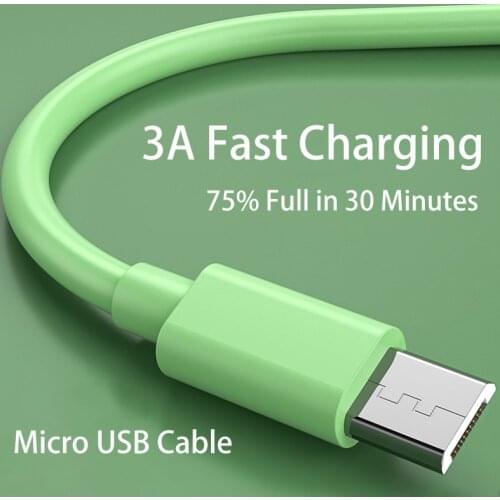 Kebiss USB Micro Cable 3A Soft Silicone Fast Charge USB Data Cable for Samsung Xiaomi Mobile Phone Accessories USB Charger Cable
