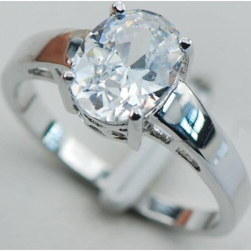 White Crystal Zircon 925 Sterling Silver Wedding Party Attractive Design Ring Size 5 6 7 8 9 10 11 12 PR13 Min order is $10